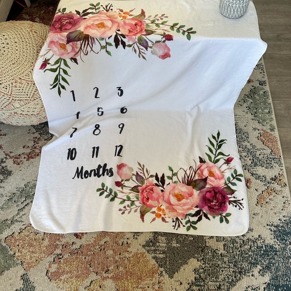 New Floral Baby Gurl Milestone Blanket 40x50” Baby Girl Milestone Blanket Floral - Picture 16 of 16